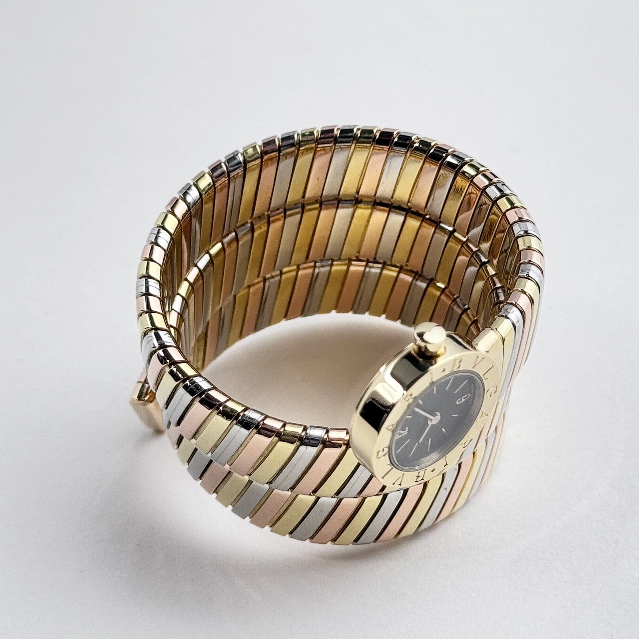 BVLGARI Tubogas BB191T 3 Row Tri-Color Quartz