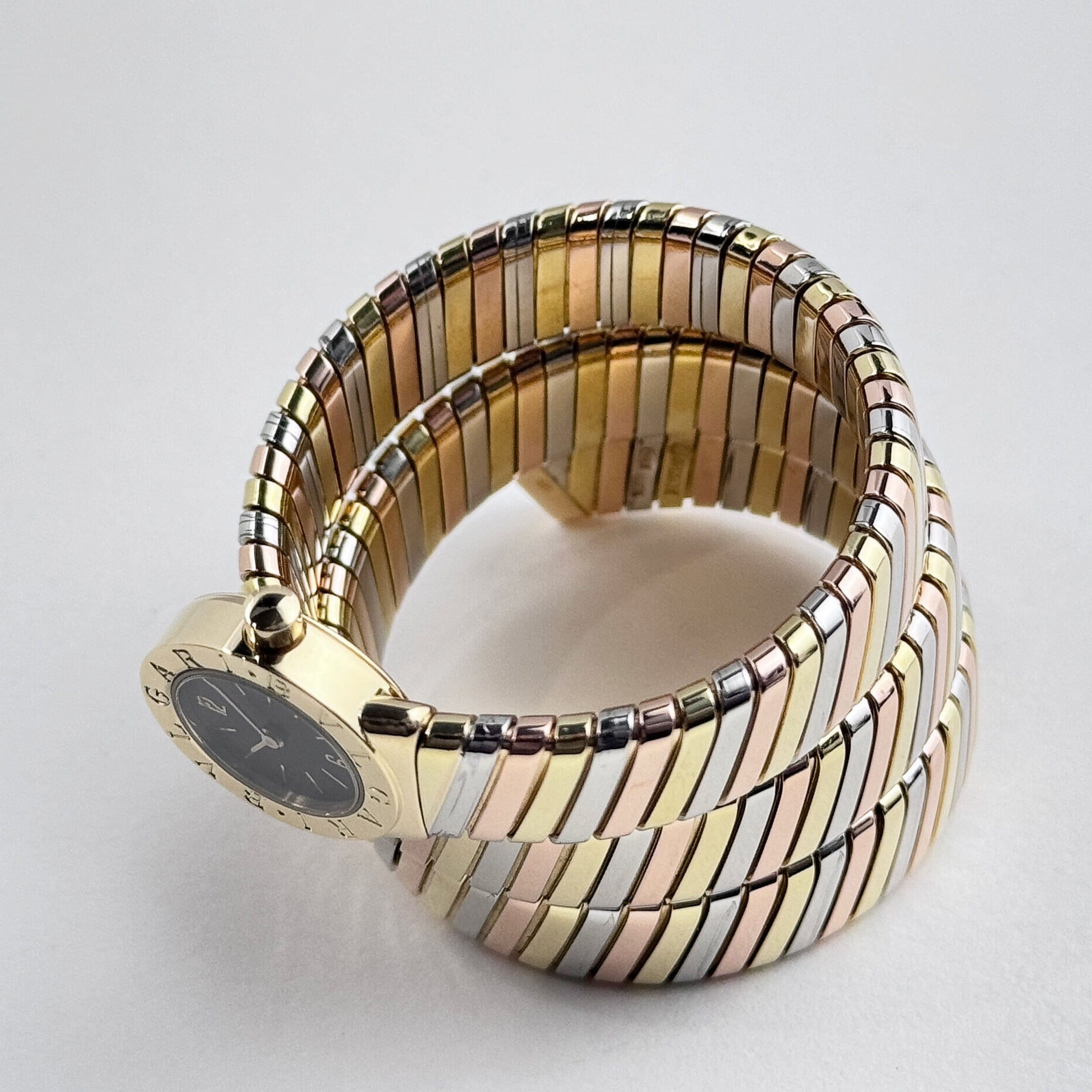BVLGARI Tubogas BB191T 3 Row Tri-Color Quartz