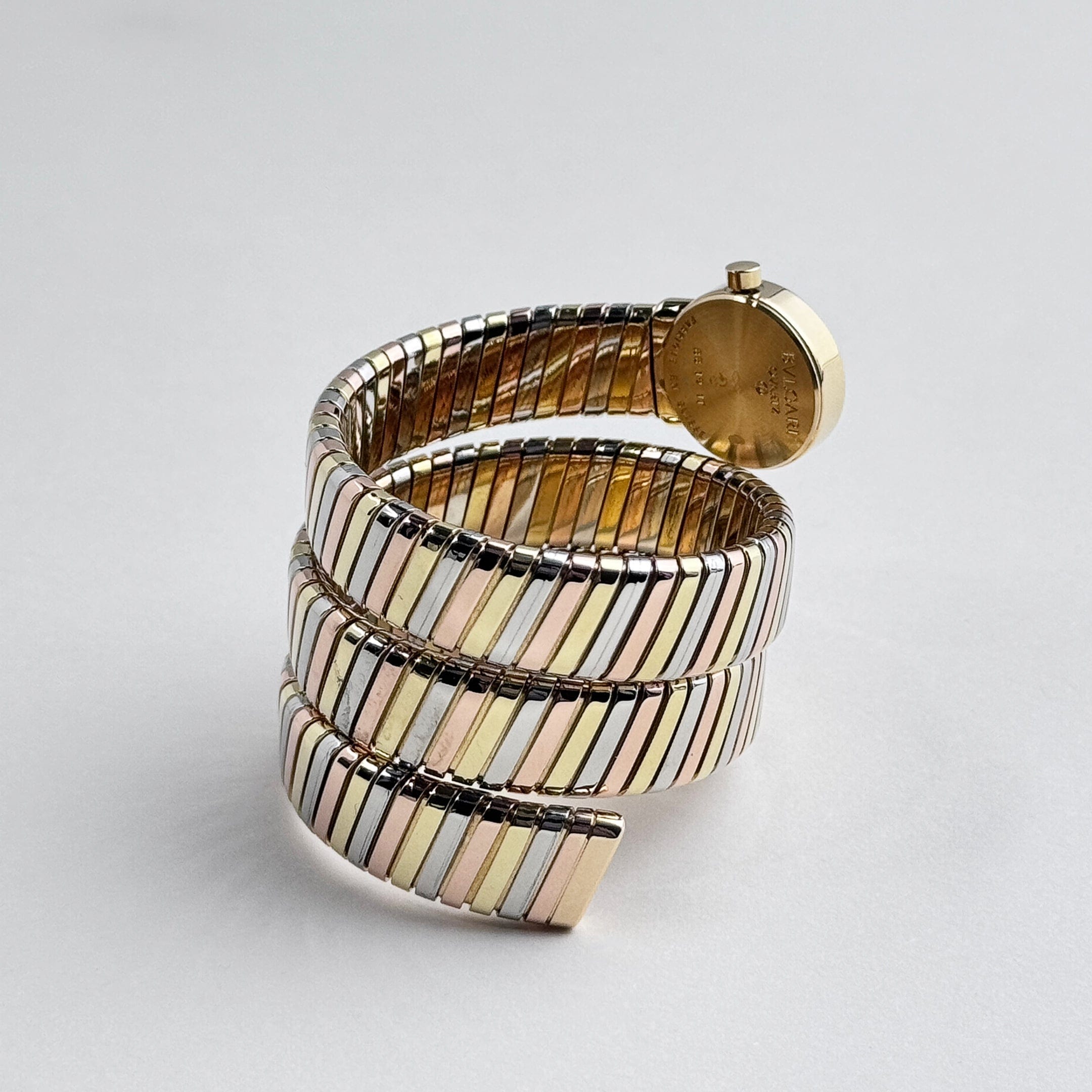 BVLGARI Tubogas BB191T 3 Row Tri-Color Quartz