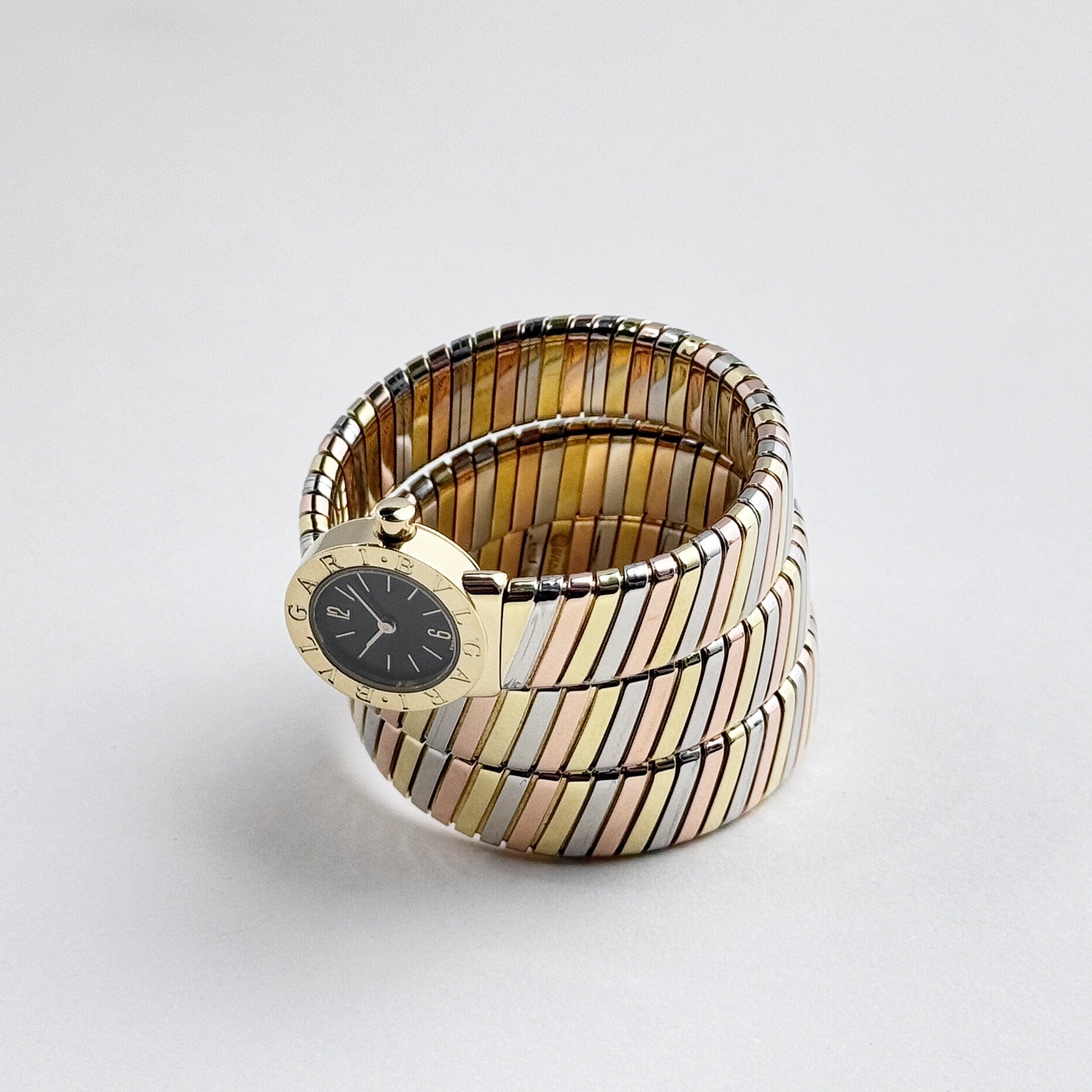 BVLGARI Tubogas BB191T 3 Row Tri-Color Quartz