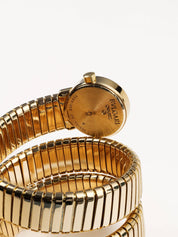 BVLGARI Tubogas BB191T 3 Row Yellow Gold Black Dial Quartz