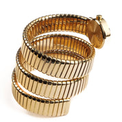 BVLGARI Tubogas BB191T 3 Row Yellow Gold Black Dial Quartz