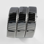 BVLGARI Tubogas BB191TS 3 Row Stainless Steel Black Dial Quartz (2003)