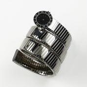 BVLGARI Tubogas BB191TS 3 Row Stainless Steel Black Dial Quartz