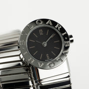 BVLGARI Tubogas BB191TS 3 Row Stainless Steel Black Dial Quartz