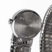 BVLGARI Tubogas BB191TS 3 Row Stainless Steel Black Dial Quartz
