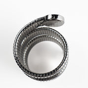 BVLGARI Tubogas BB191TS 3 Row Stainless Steel Black Dial Quartz