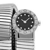 BVLGARI Tubogas BB191TS 3 Row Stainless Steel Diamond Dial Quartz