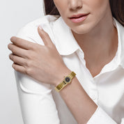 BVLGARI Tubogas BB192TG 1 Row Yellow Gold Black Diamond Dial Quartz