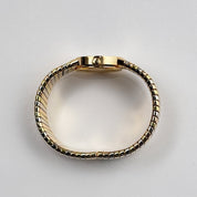 BVLGARI Tubogas BB232T 1 Row Tri Color Black Dial Quartz