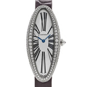 Cartier Baignoire Allongée WJBA0007 White Gold Silver Dial Diamond Bezel (2026)
