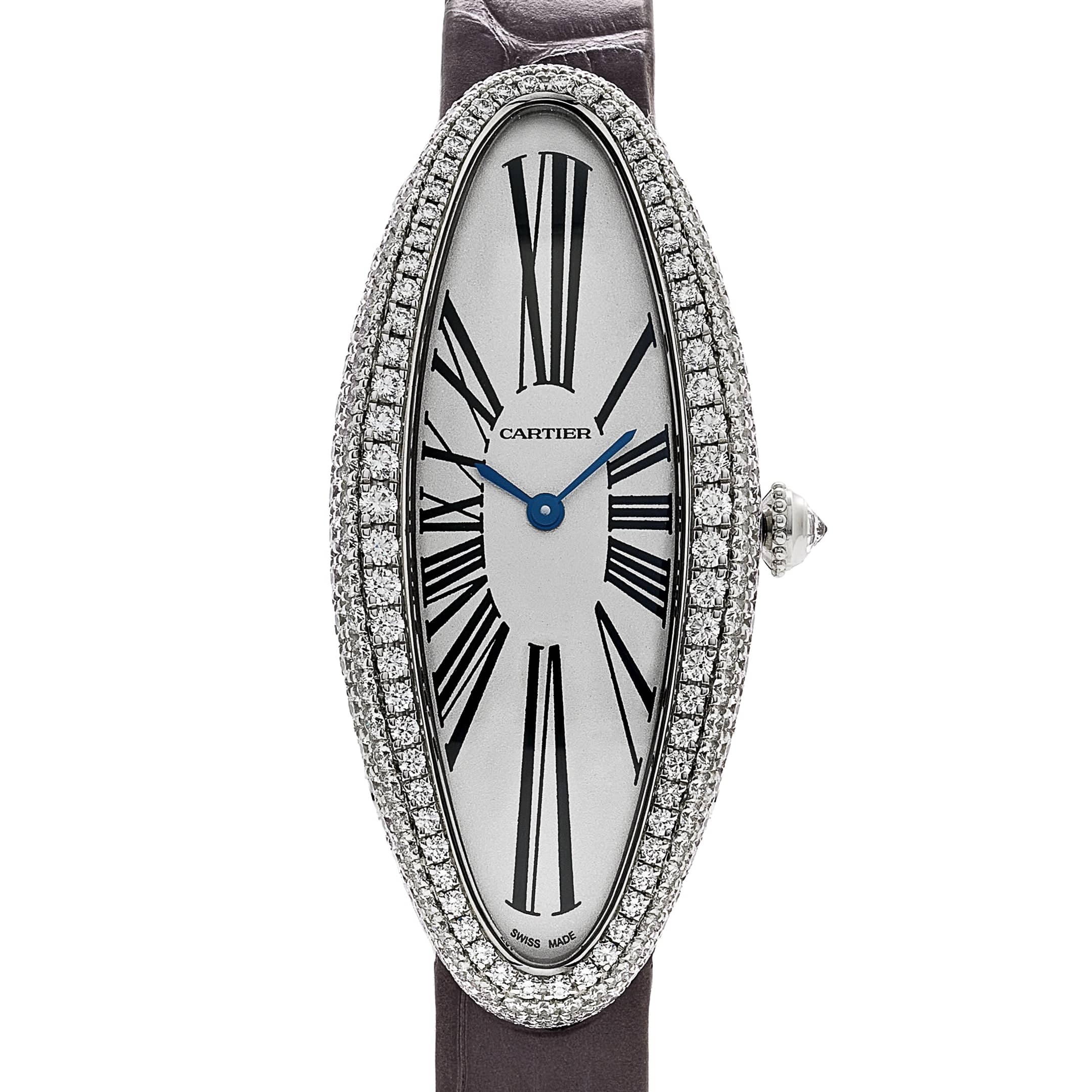 Cartier Baignoire Allongée WJBA0007 White Gold Silver Dial Diamond Bezel (2026)
