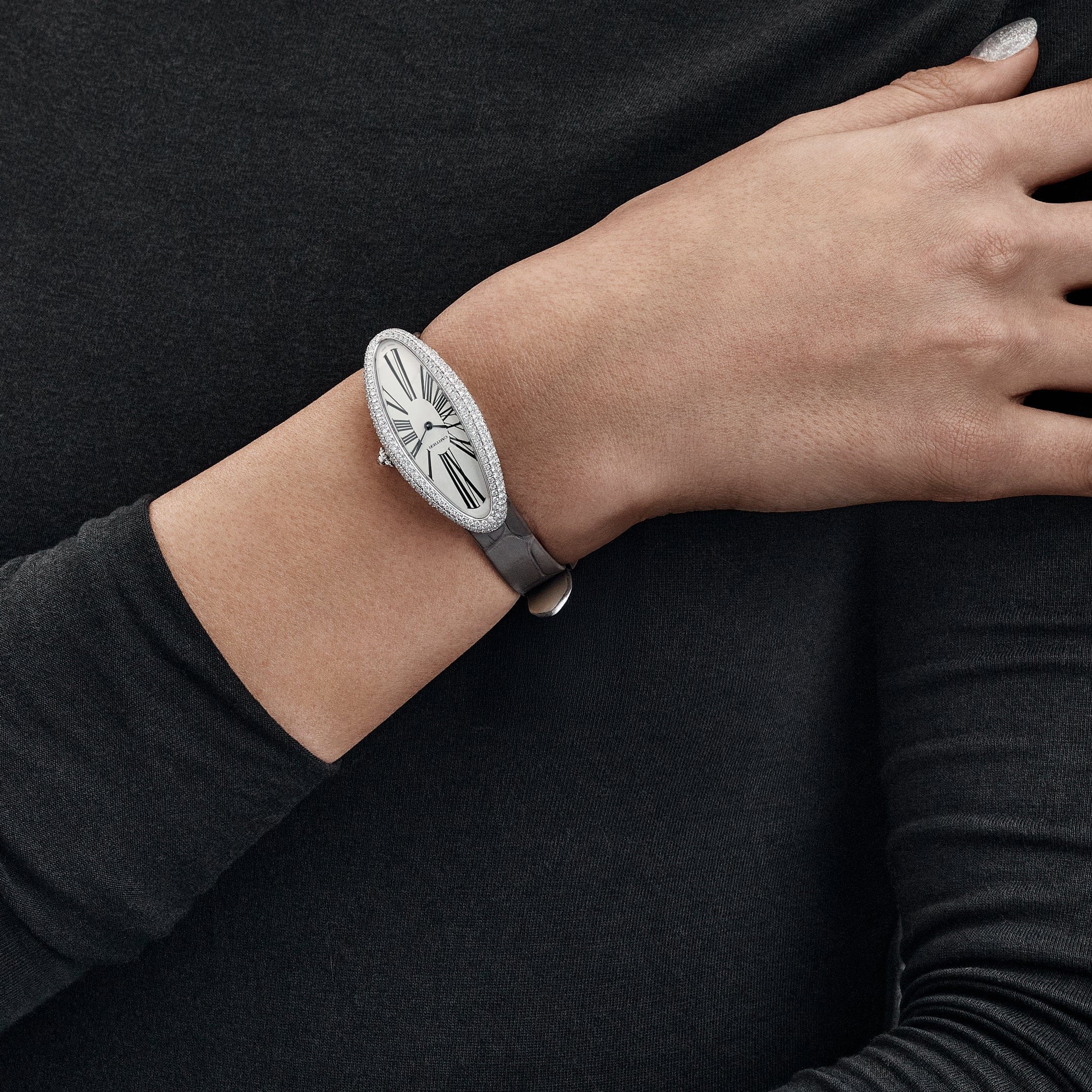 Cartier Baignoire Allongée WJBA0007 White Gold Silver Dial Diamond Bezel (2026)