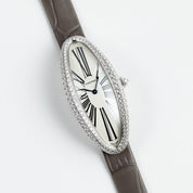 Cartier Baignoire Allongée WJBA0007 White Gold Silver Dial Diamond Bezel (2026)