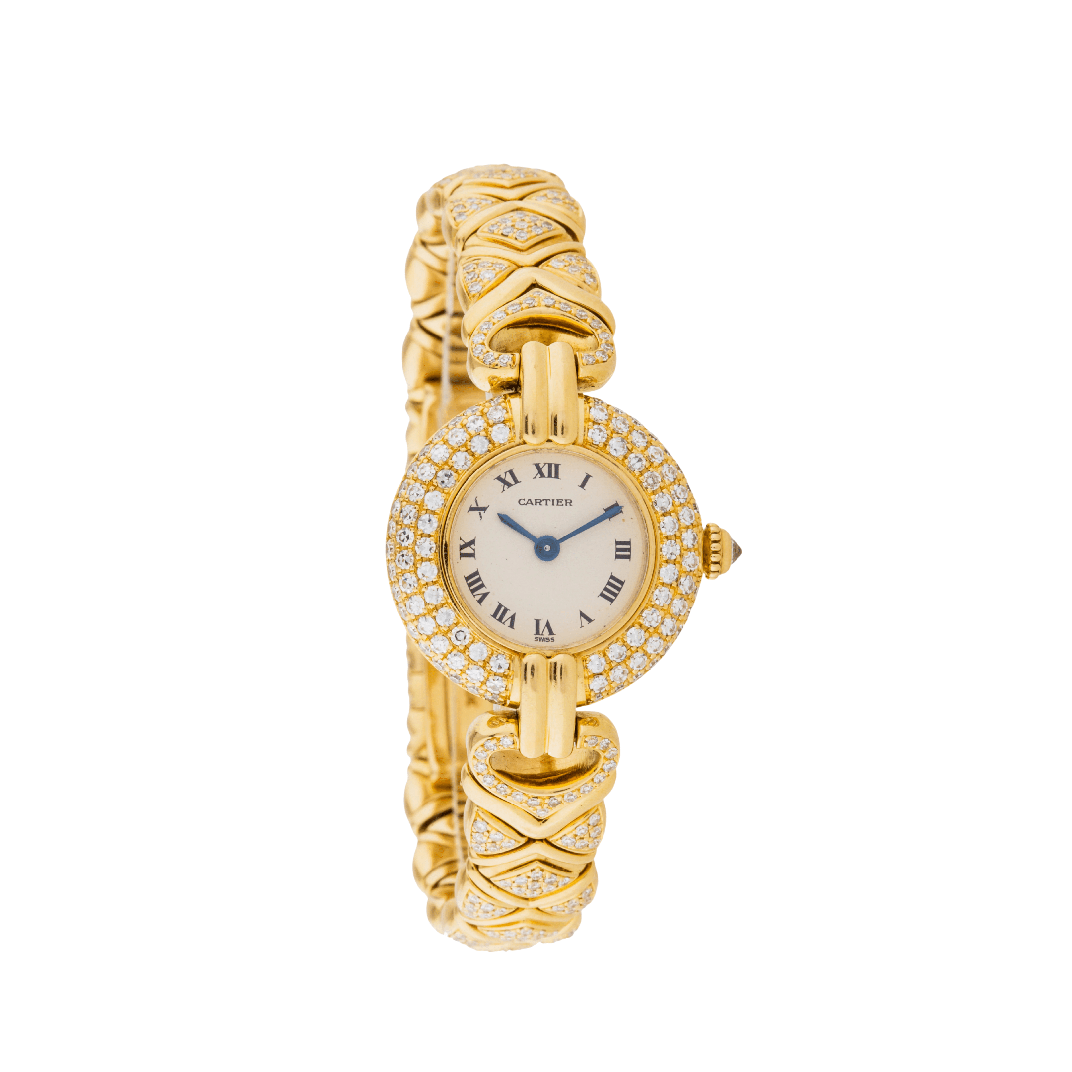 Cartier Colisée 'Ladies' Yellow Gold White Dial Diamond Bezel Quartz