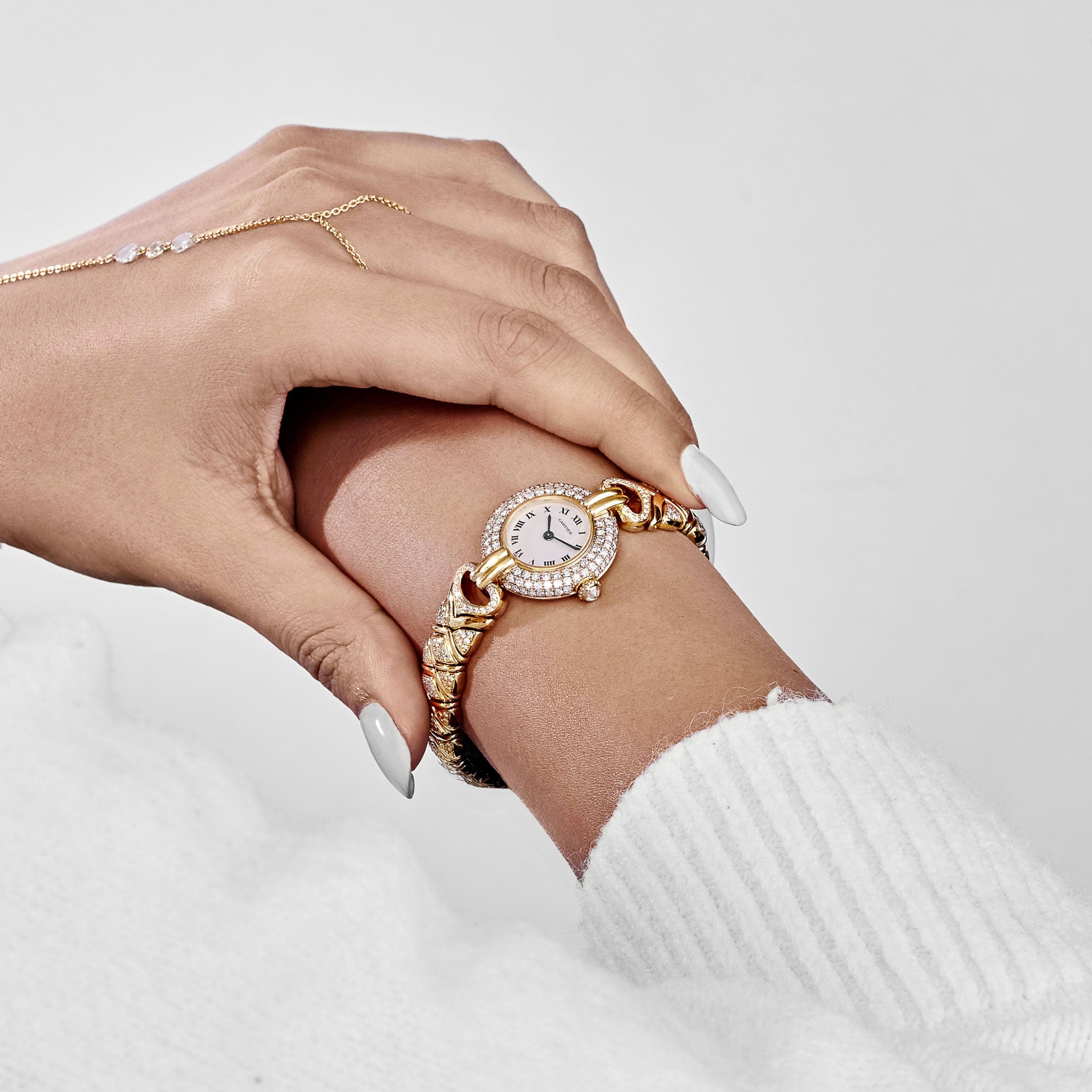 Cartier Colisée 'Ladies' Yellow Gold White Dial Diamond Bezel