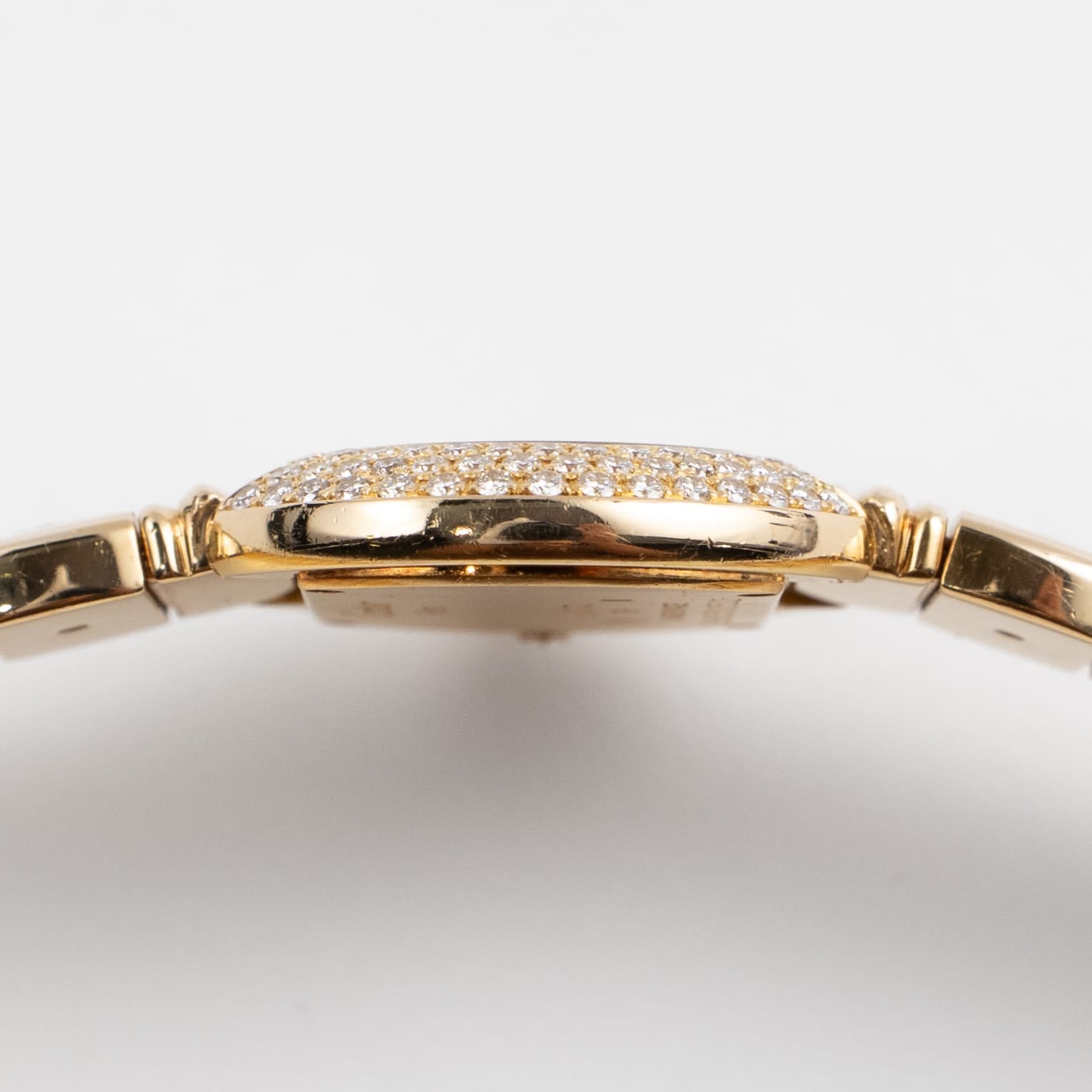 Cartier Ellipse WB6006EE Yellow Gold White Dial Diamond Bezel and Bracelet Quartz