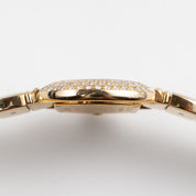 Cartier Ellipse WB6006EE Yellow Gold White Dial Diamond Bezel and Bracelet Quartz