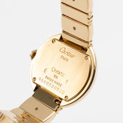 Cartier Ellipse WB6006EE Yellow Gold White Dial Diamond Bezel and Bracelet Quartz