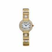 Cartier Ellipse WB6006EE Yellow Gold White Dial Diamond Bezel and Bracelet Quartz