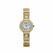 Cartier Ellipse WB6006EE Yellow Gold White Dial Diamond Bezel and Bracelet Quartz