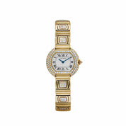 Cartier Ellipse WB6006EE Yellow Gold White Dial Diamond Bezel and Bracelet Quartz