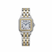 Cartier Panthere 187949 'Ladies' Two Row Midsize Stainless Steel Yellow Gold White Dial Quartz