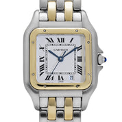 Cartier Panthere 187949 'Ladies' Two Row Midsize Stainless Steel Yellow Gold White Dial Quartz