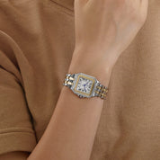 Cartier Panthere 187949 'Ladies' Two Row Midsize Stainless Steel Yellow Gold White Dial Quartz