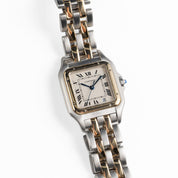 Cartier Panthere 187949 'Ladies' Two Row Midsize Stainless Steel Yellow Gold White Dial Quartz