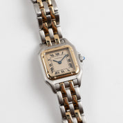Cartier Panthere 83083242 'Ladies' Two Row Midsize Stainless Steel Yellow Gold White Dial Quartz