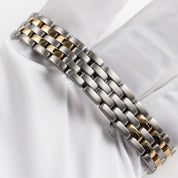Cartier Panthere 83083242 'Ladies' Two Row Midsize Stainless Steel Yellow Gold White Dial Quartz