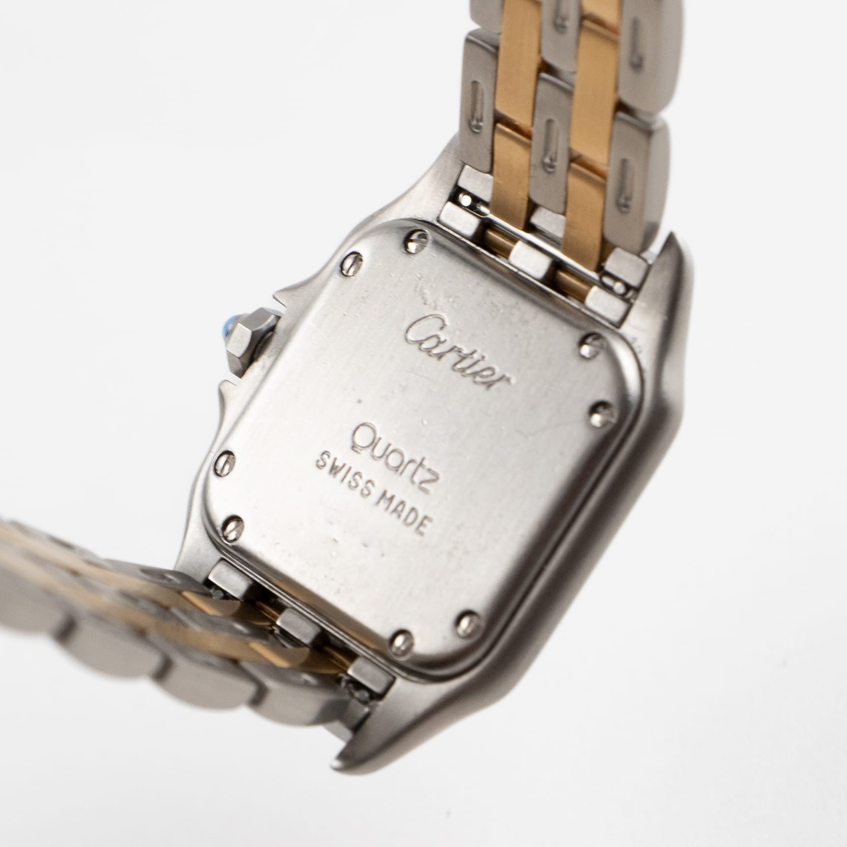 Cartier Panthere 83083242 'Ladies' Two Row Midsize Stainless Steel Yellow Gold White Dial Quartz