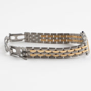 Cartier Panthere 83083242 'Ladies' Two Row Midsize Stainless Steel Yellow Gold White Dial Quartz