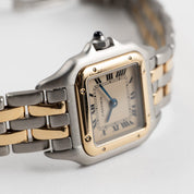 Cartier Panthere 83083242 'Ladies' Two Row Midsize Stainless Steel Yellow Gold White Dial Quartz