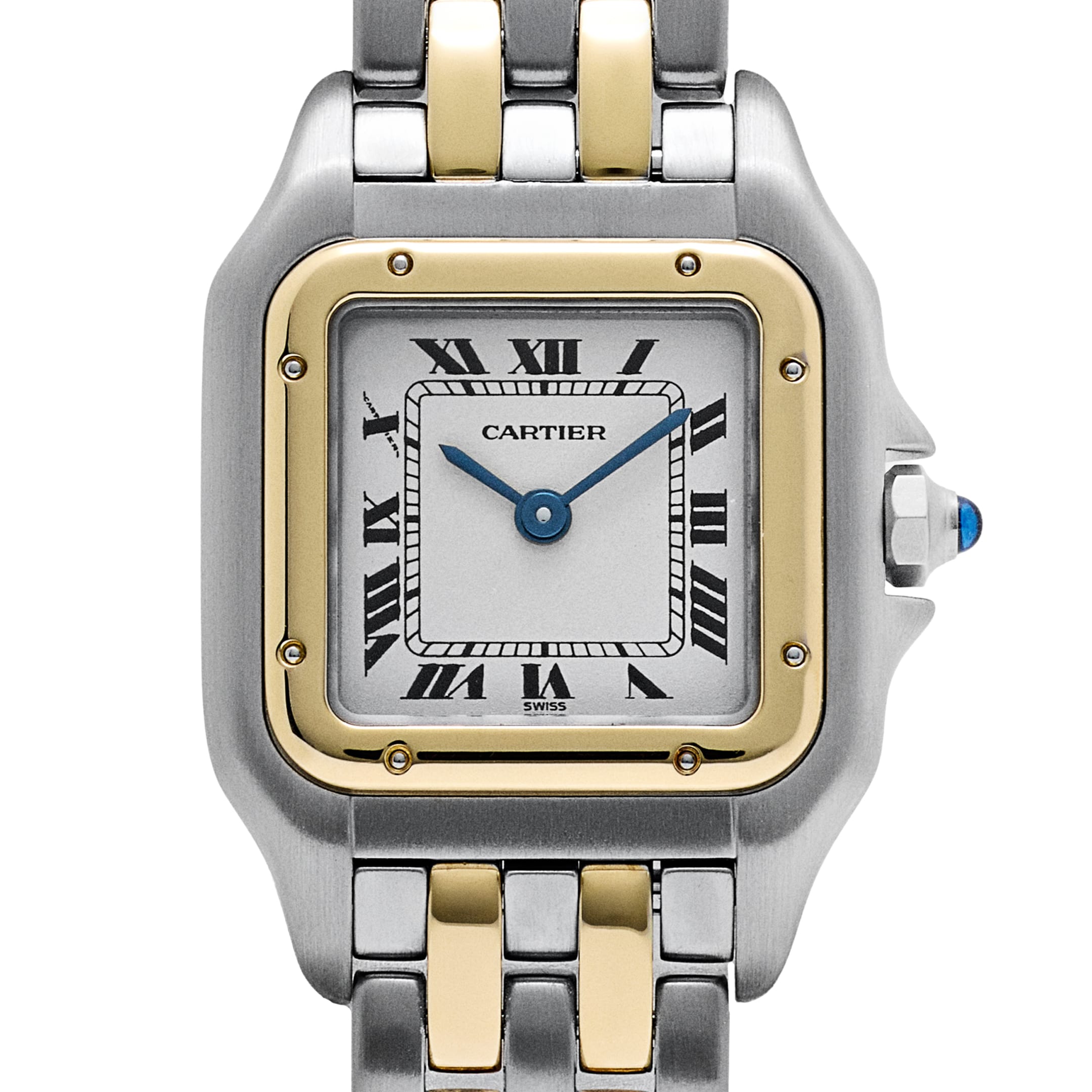 Cartier Panthere 83083242 'Ladies' Two Row Midsize Stainless Steel Yellow Gold White Dial Quartz