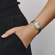 Cartier Panthere 83083242 'Ladies' Two Row Midsize Stainless Steel Yellow Gold White Dial Quartz