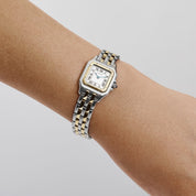 Cartier Panthere 83083242 'Ladies' Two Row Midsize Stainless Steel Yellow Gold White Dial Quartz