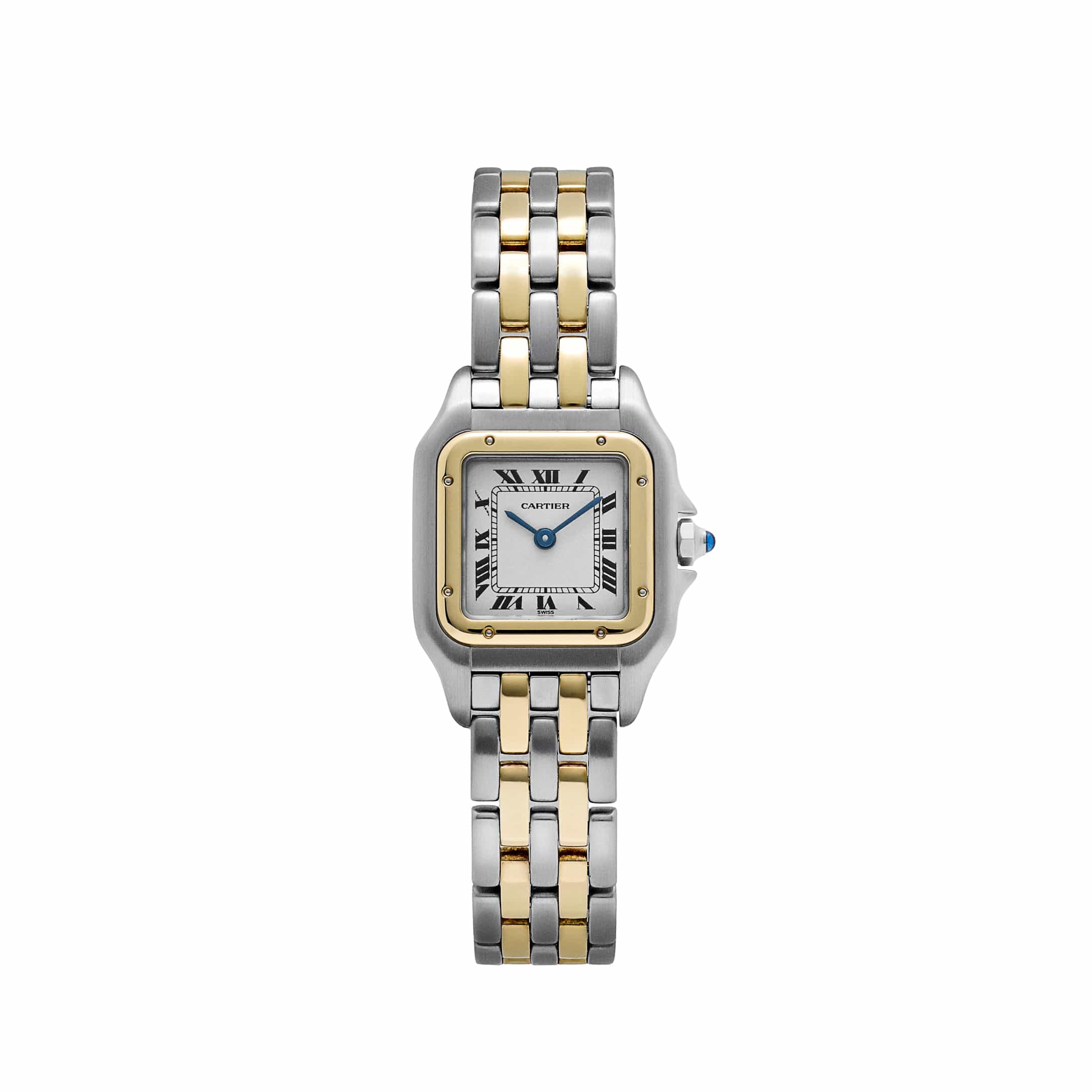 Cartier Panthere 83083242 'Ladies' Two Row Midsize Stainless Steel Yellow Gold White Dial Quartz