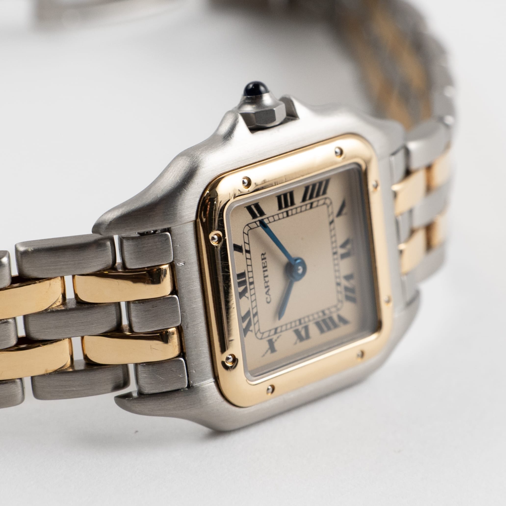 Cartier Panthere 83083242 'Ladies' Two Row Midsize Stainless Steel Yellow Gold White Dial Quartz