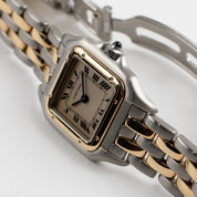 Cartier Panthere 83083242 'Ladies' Two Row Midsize Stainless Steel Yellow Gold White Dial Quartz