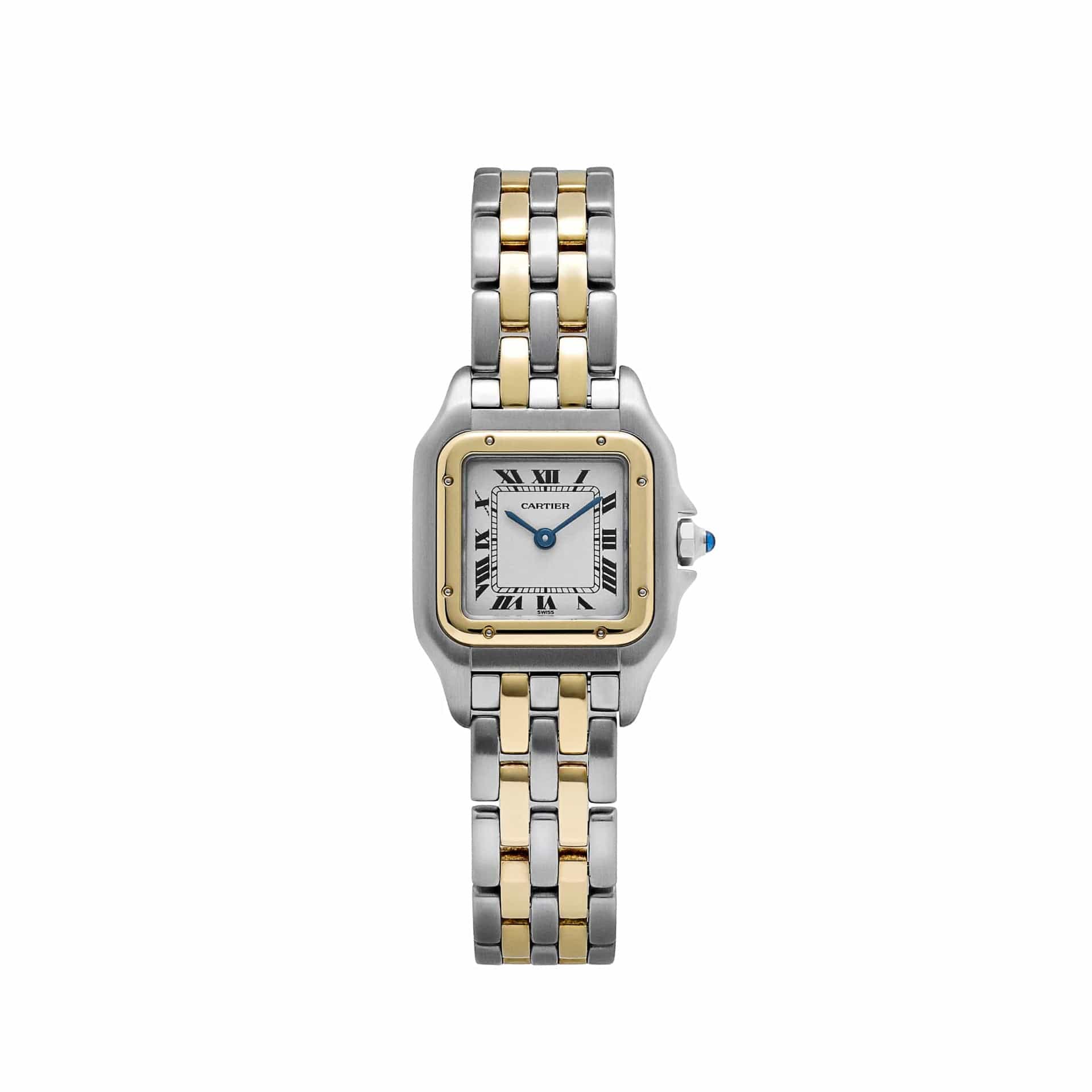 Cartier Panthere 83083242 'Ladies' Two Row Midsize Stainless Steel Yellow Gold White Dial Quartz