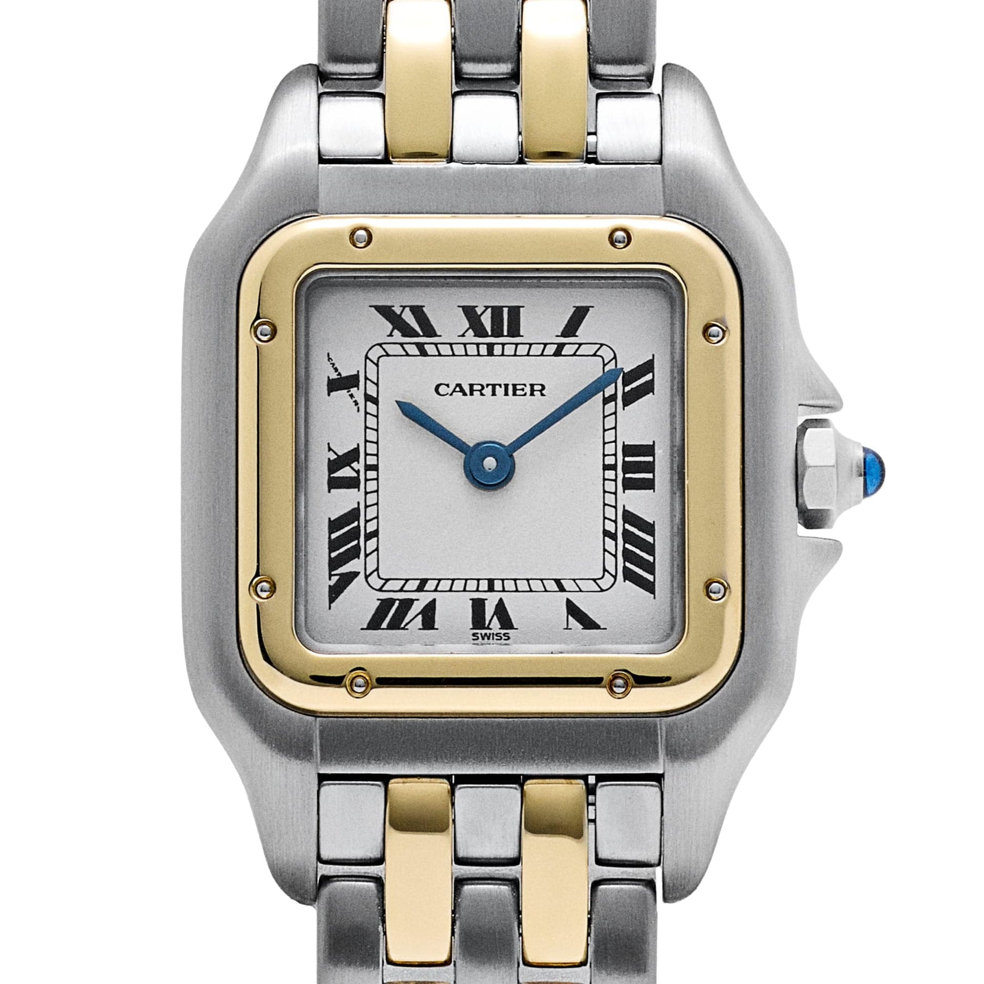 Cartier Panthere 83083242 'Ladies' Two Row Midsize Stainless Steel Yellow Gold White Dial Quartz