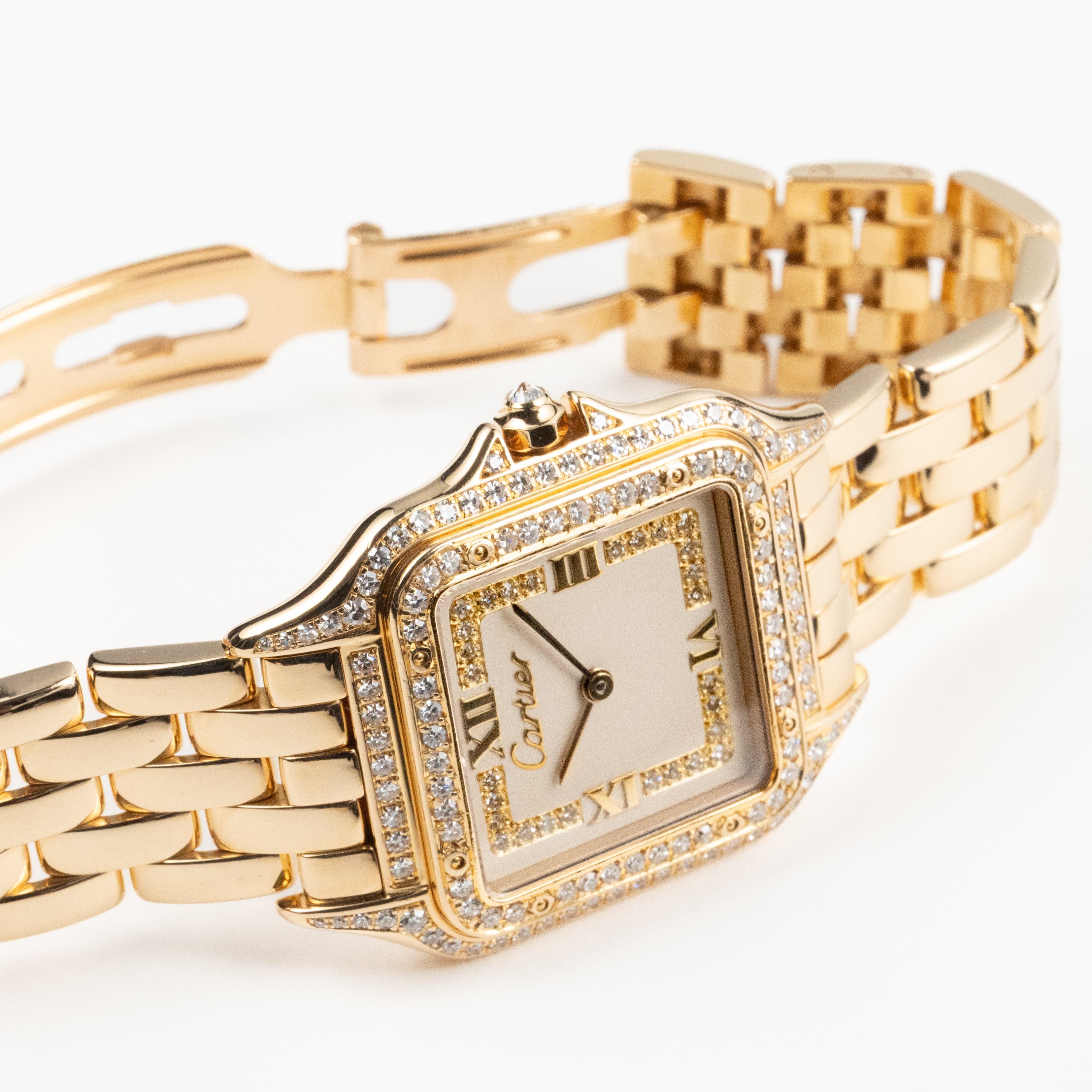 Cartier Panthère 88369 Yellow Gold Diamond-Set Dial Bezel Lugs Quartz