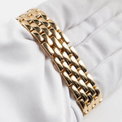 Cartier Panthere 883969 'Ladies' Midsize Yellow Gold White Dial Diamond Bezel Quartz