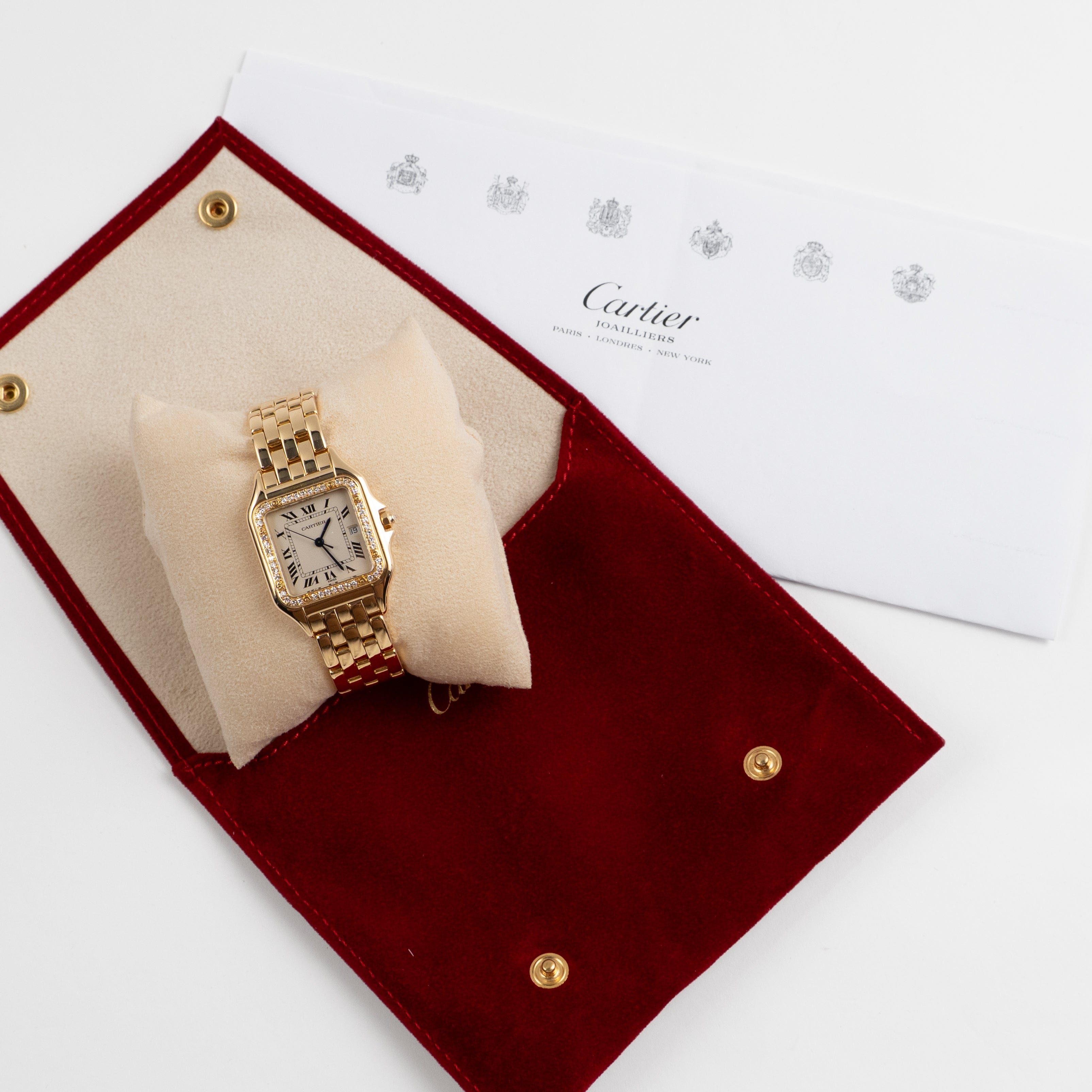 Cartier Panthere 883969 'Ladies' Midsize Yellow Gold White Dial