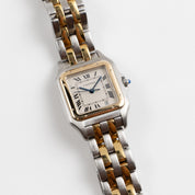 Cartier Panthere W250285E 'Ladies' Two Row Midsize Stainless Steel Yellow Gold White Dial Quartz