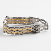 Cartier Panthere W250285E 'Ladies' Two Row Midsize Stainless Steel Yellow Gold White Dial Quartz