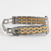 Cartier Panthere W250285E 'Ladies' Two Row Midsize Stainless Steel Yellow Gold White Dial Quartz