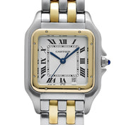 Cartier Panthere W250285E 'Ladies' Two Row Midsize Stainless Steel Yellow Gold White Dial Quartz